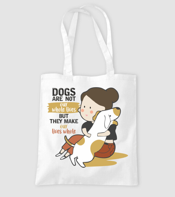 Dogs make our lives whole model alb pe tricou