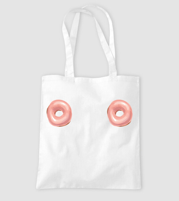Donut titties model alb pe tricou