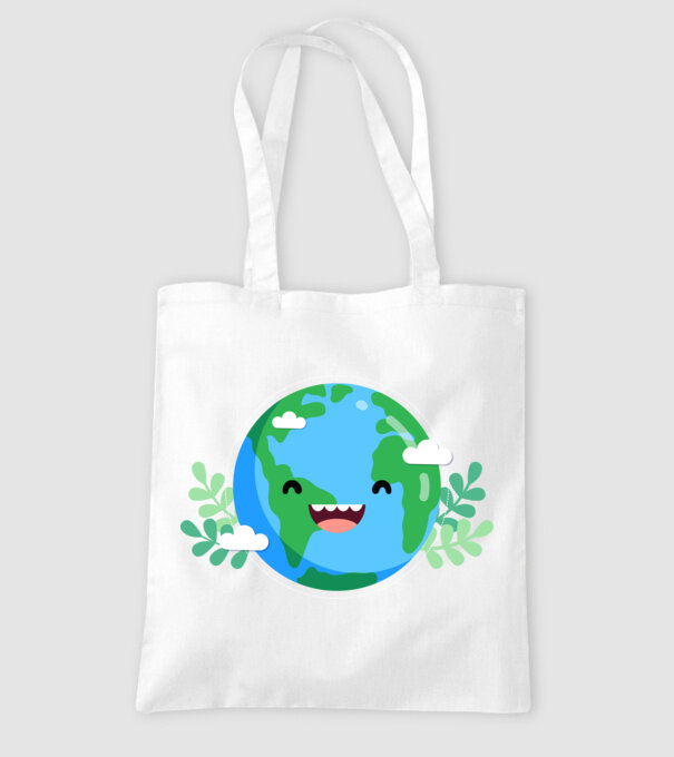 Earth smiley model alb pe tricou
