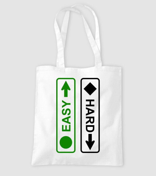 Easy - Hard model alb pe tricou