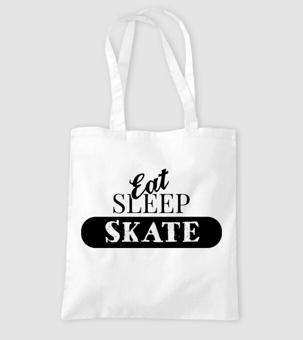 eat sleep skate model alb pe tricou