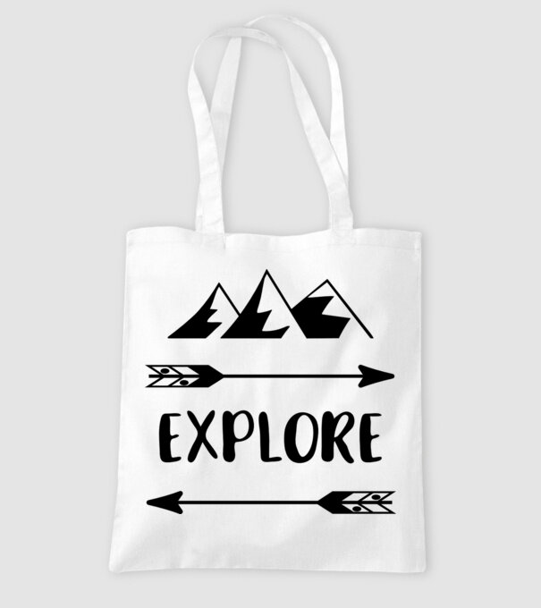 Explore mountains model alb pe tricou