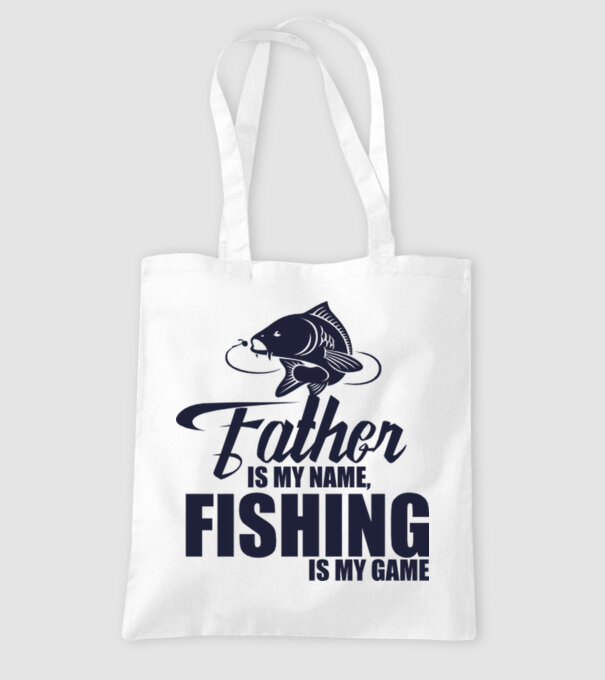 Father is my name, fishing is my game model alb pe tricou