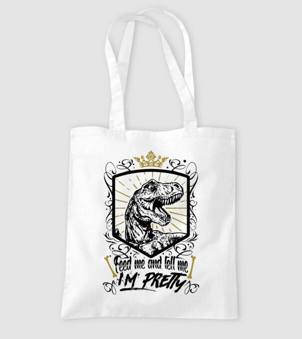 'Feed me and tell me i''m pretty' model alb pe tricou