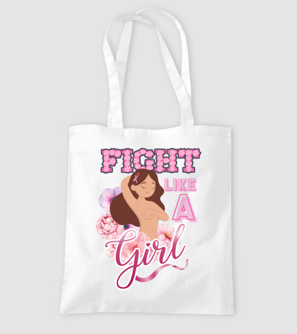 FIGHT like a girl model alb pe tricou