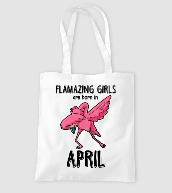 Flamazing girls are born in april black model alb pe tricou