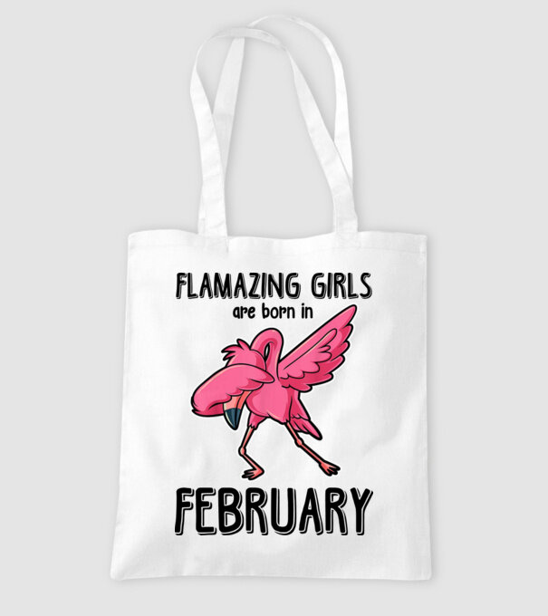 Flamazing girls are born in february black model alb pe tricou