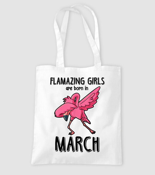 Flamazing girls are born in march black model alb pe tricou