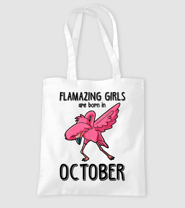 Flamazing girls are born in october black model alb pe tricou