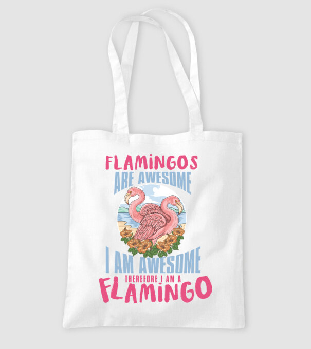Flamingos are awesome model alb pe tricou