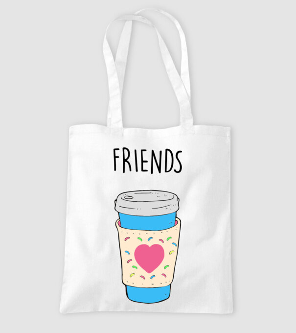 Friends model alb pe tricou
