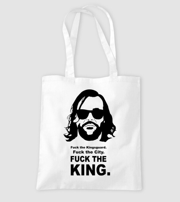 Fuck the king model alb pe tricou