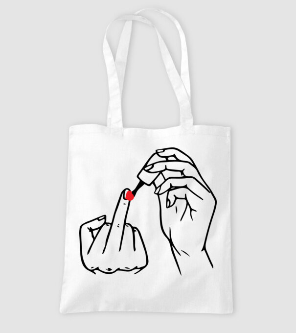 Nail polish Fuck U model alb pe tricou