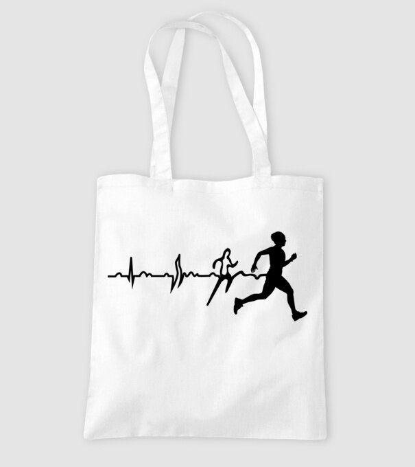 bărbat alergător ecg model alb pe tricou