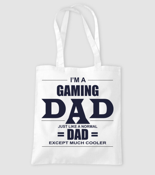 Gaming dad model alb pe tricou