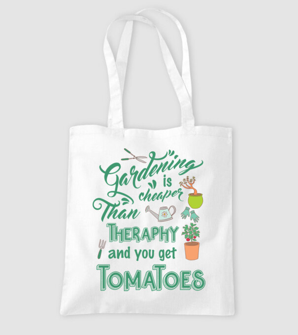 Gardening is cheaper than theraphy model alb pe tricou