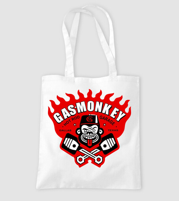 Gas Monkey model alb pe tricou