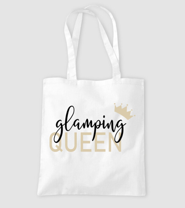 Glamping queen model alb pe tricou
