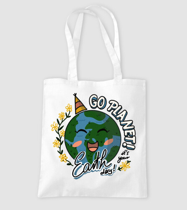 Go planet model alb pe tricou