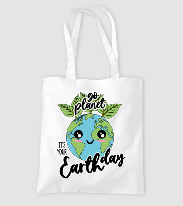 Go planet its your earth day model alb pe tricou