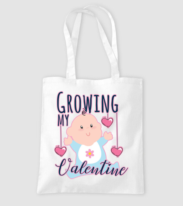 Growing my Valentine model alb pe tricou