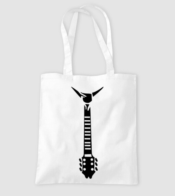 Guitar Tie model alb pe tricou