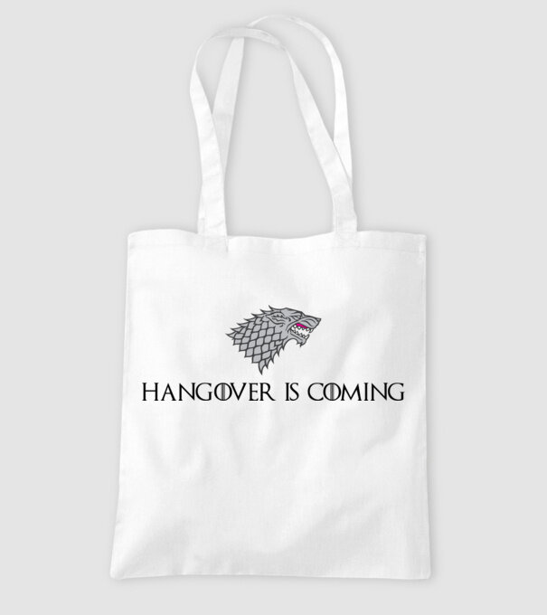 Hangover is coming model alb pe tricou