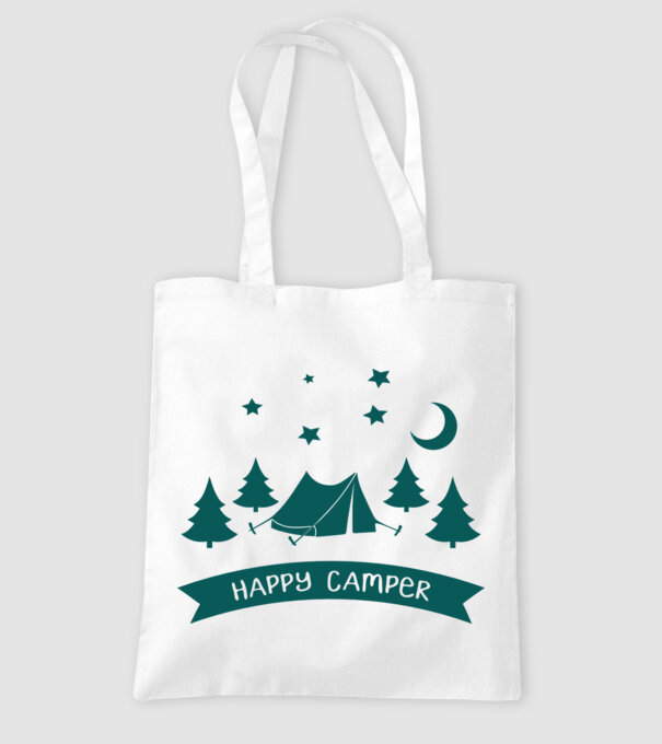 Happy camper tent model alb pe tricou