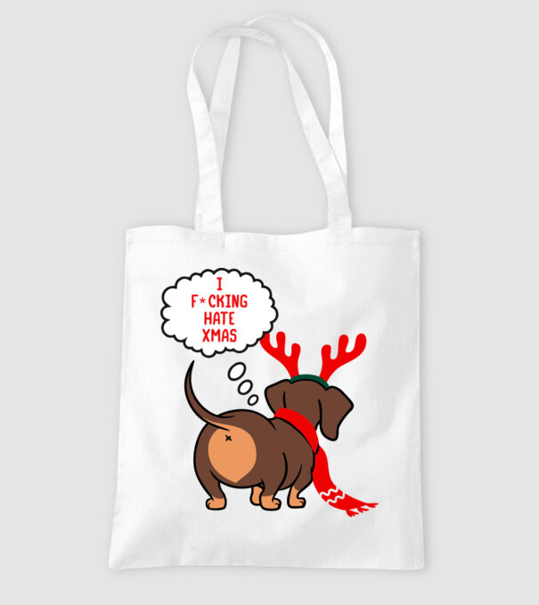 Hate Xmas model alb pe tricou