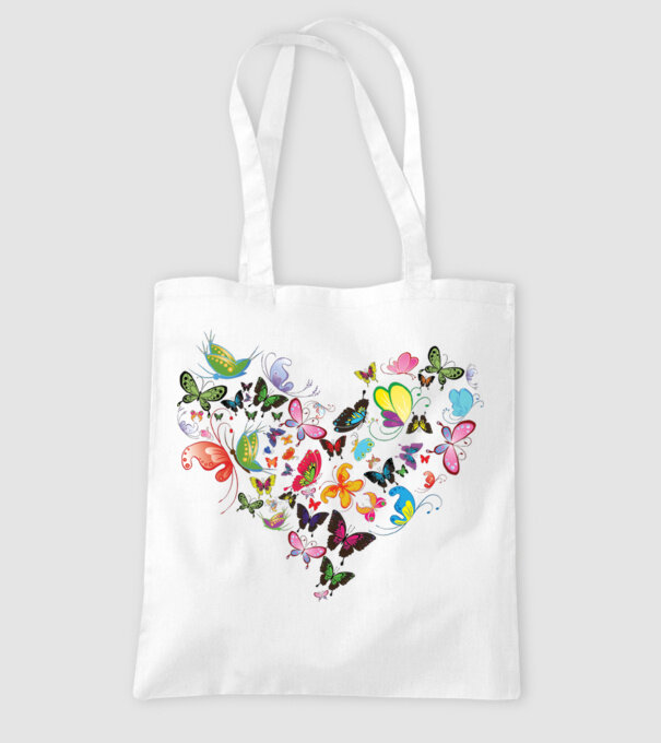 Butterfly Heart model alb pe tricou