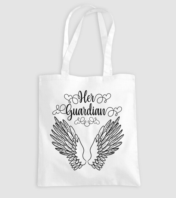 Her Guardian model alb pe tricou
