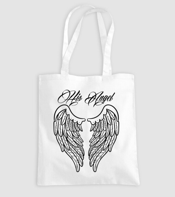 His Angel model alb pe tricou