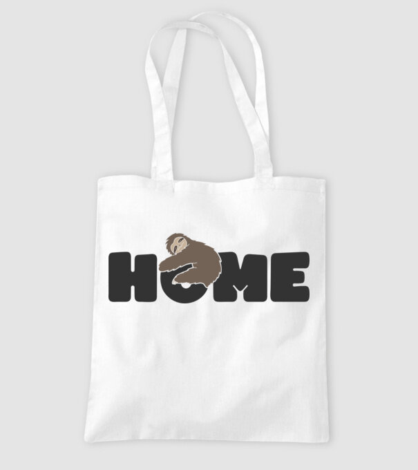 Home Sloth model alb pe tricou
