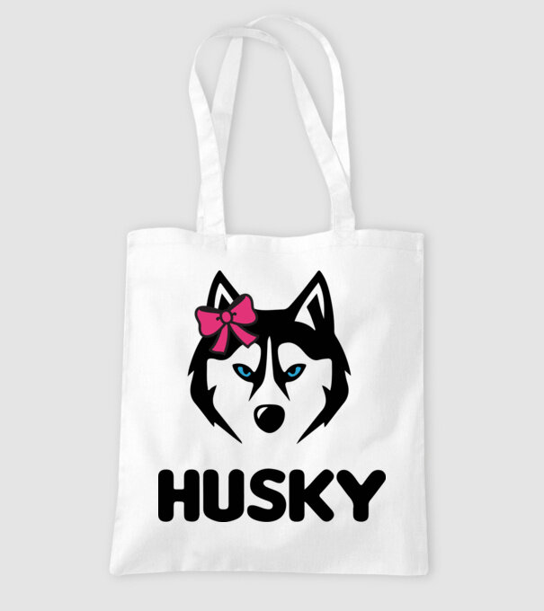 Husky fată model alb pe tricou