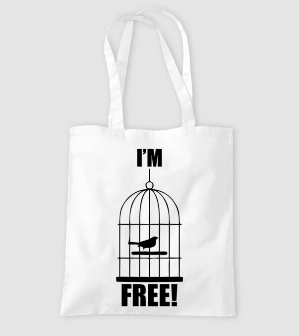 'I''m free' model alb pe tricou