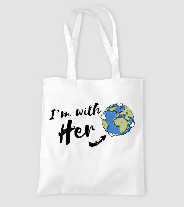 'i''m with her' model alb pe tricou