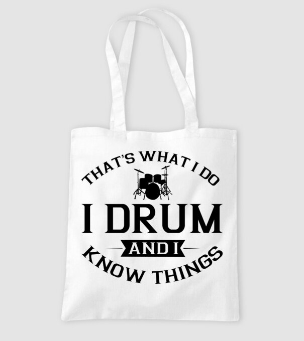 I drum I drink and I know things model alb pe tricou