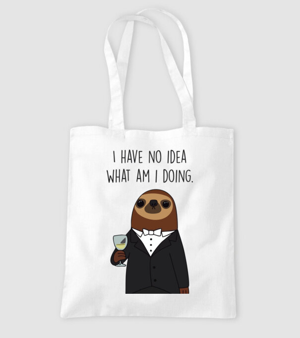 I have no idea sloth model alb pe tricou