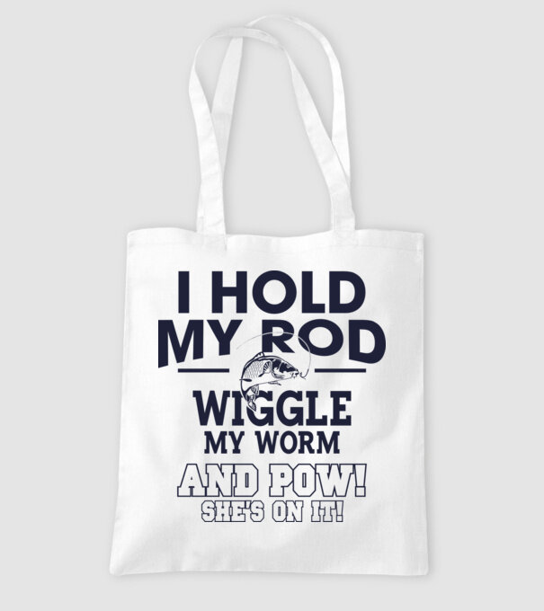 I hold my rod model alb pe tricou