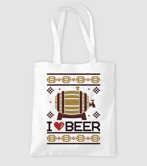 I love beer ugly sweater model alb pe tricou