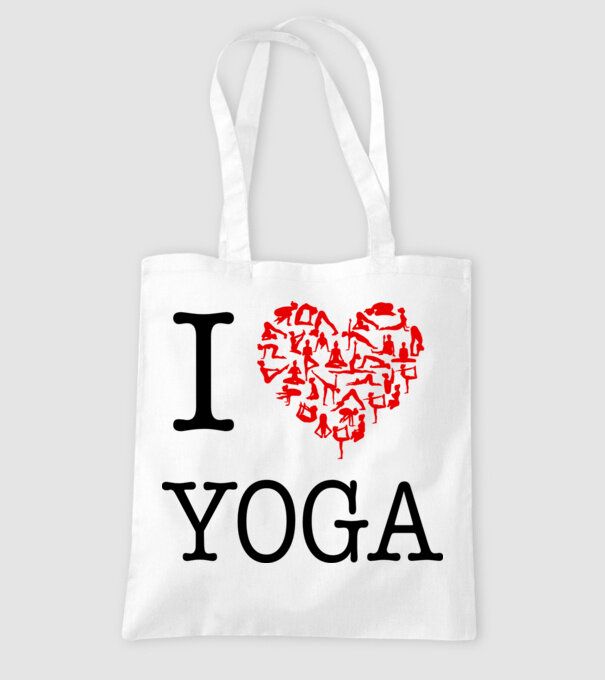I LOVE YOGA model alb pe tricou