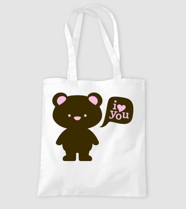 I Love You Bear model alb pe tricou