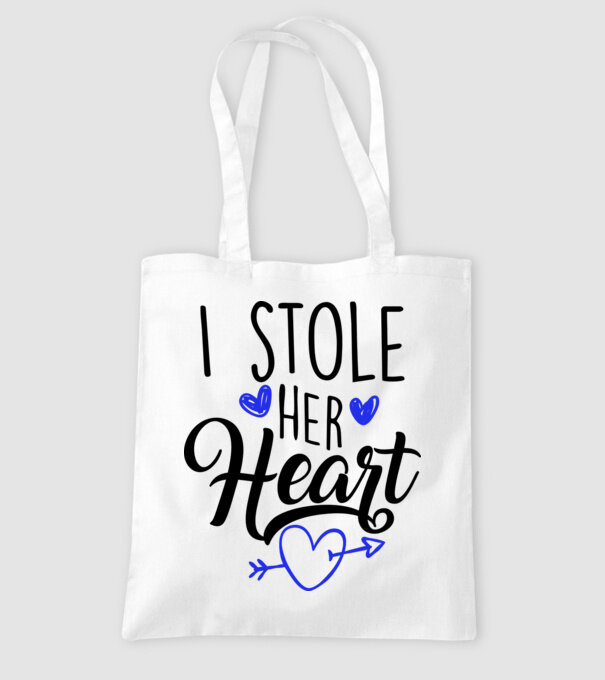Cuplu I stole her heart model alb pe tricou