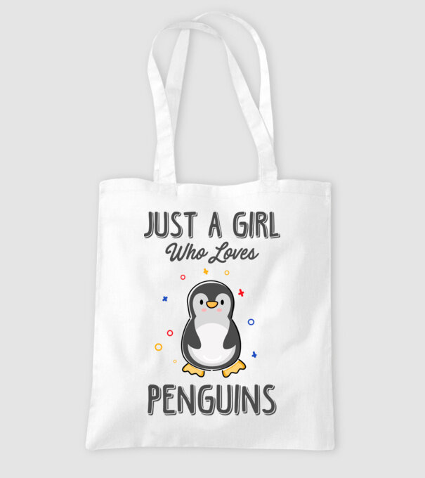 Just a girl who loves Penguins model alb pe tricou
