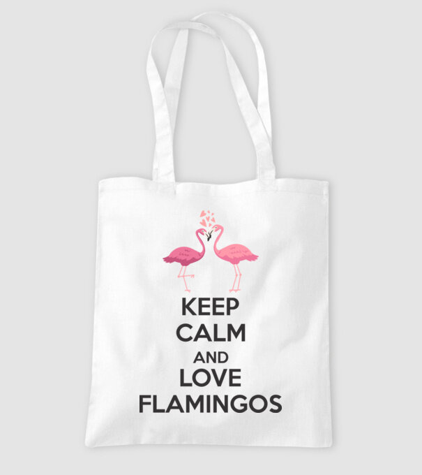 KEEP CALM and love flamingos dark model alb pe tricou