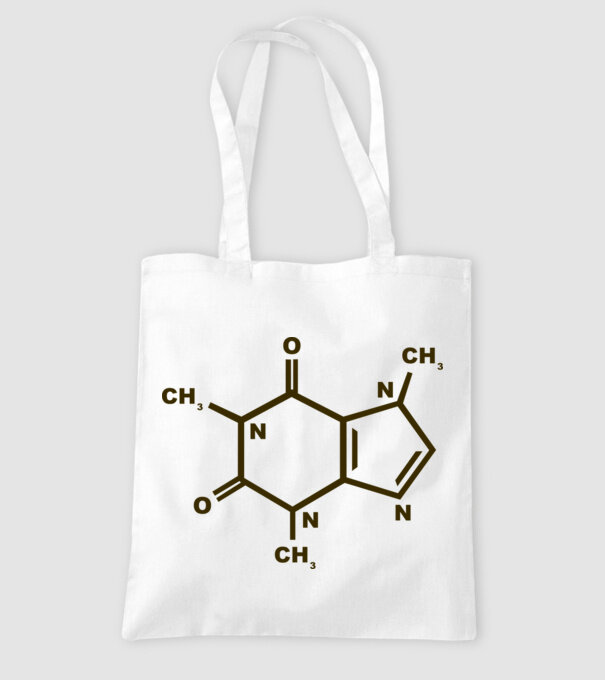 Coffeine model alb pe tricou
