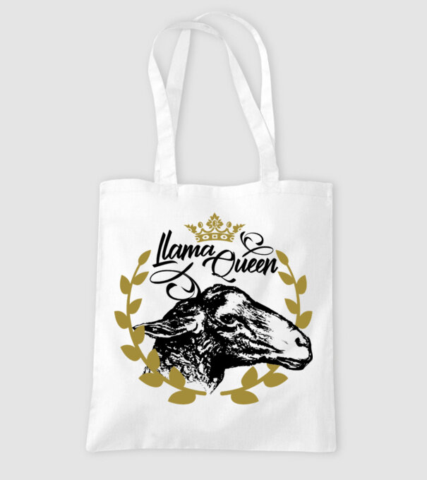 Lama Queen model alb pe tricou