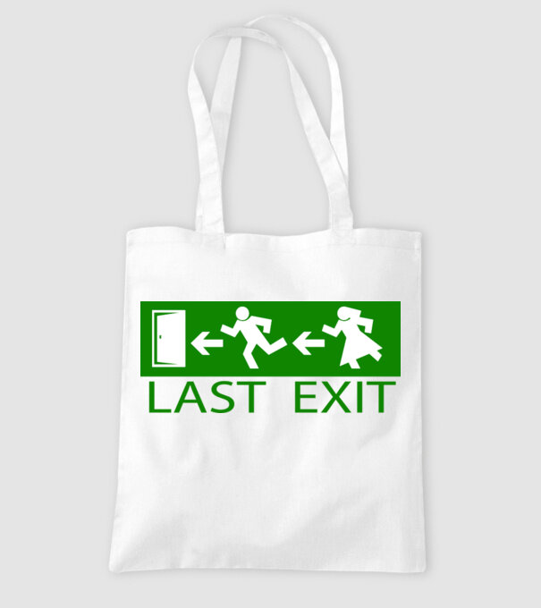 Last Exit model alb pe tricou