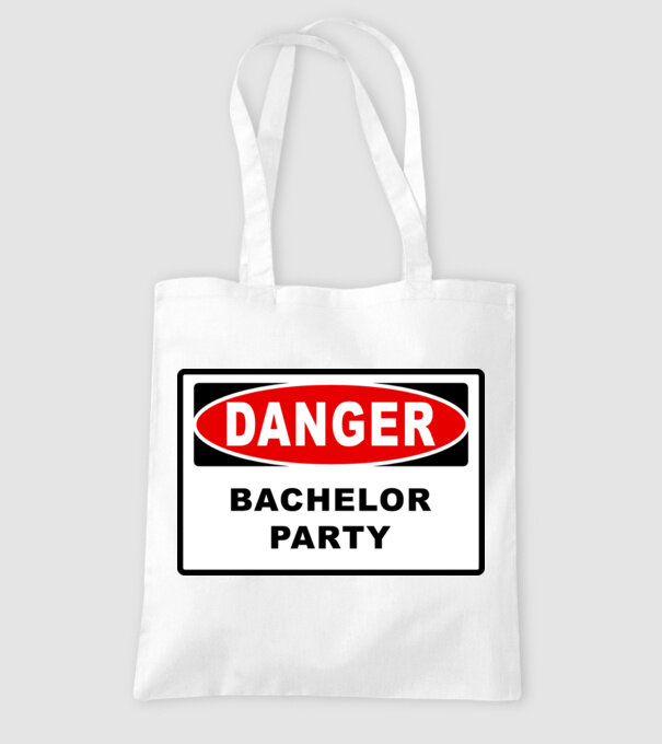 Bachelor DANGER model alb pe tricou