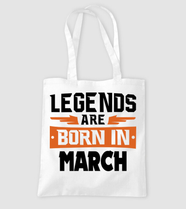 Legends are born in March model alb pe tricou